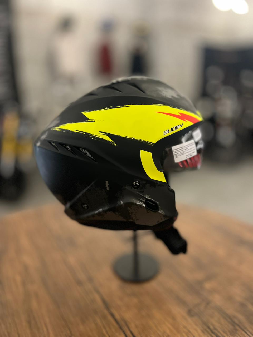 Suomy Armor Hi Volt Jet Helmet Black/Yellow (Size: Large 59-60)