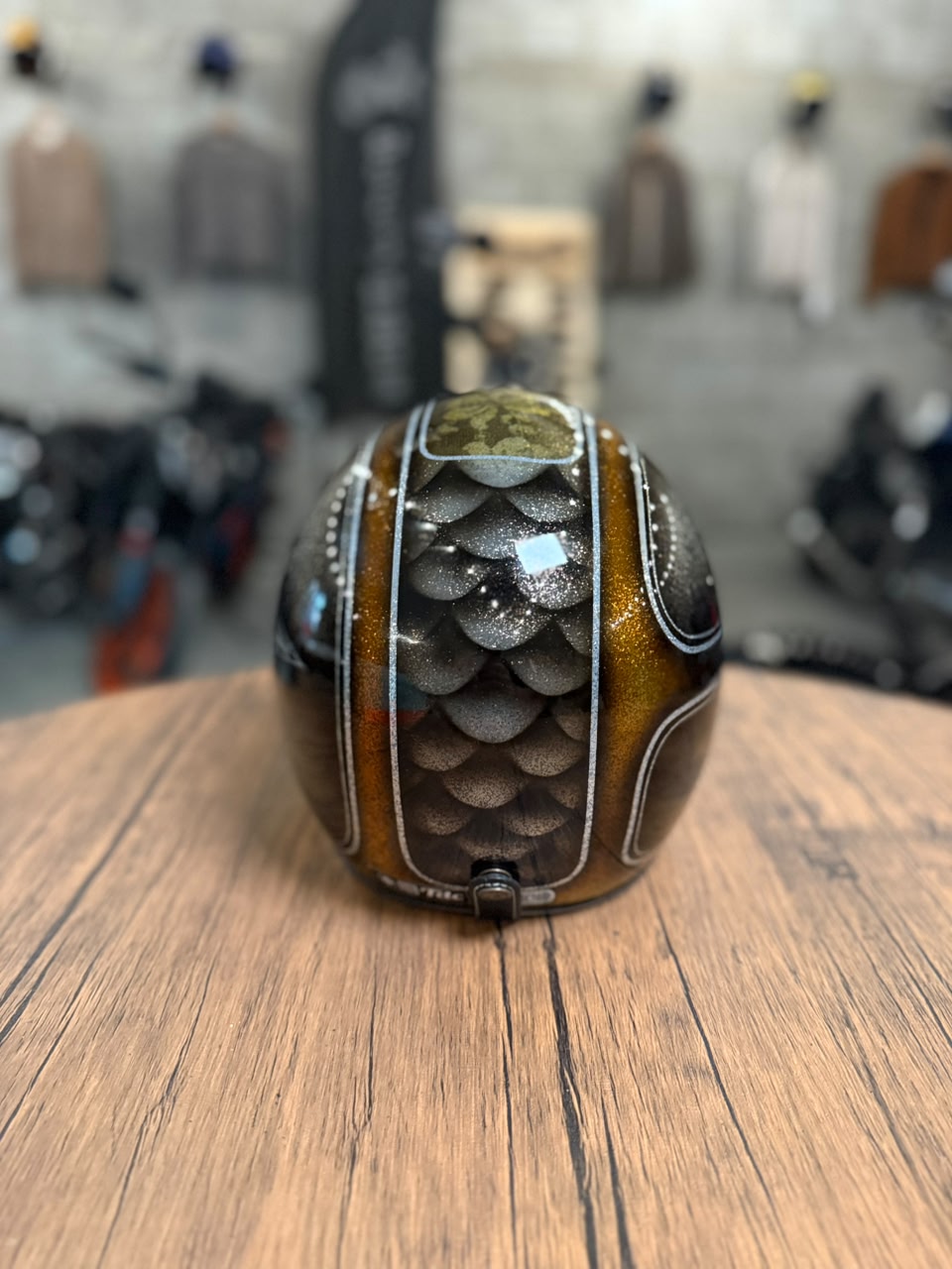 Custom Hand-Painted Open Face Helmet (Size: Medium)