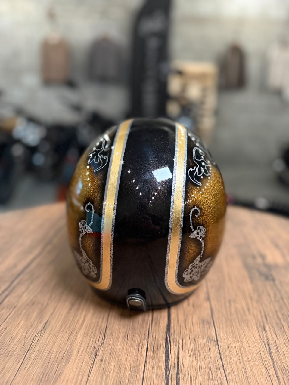 Custom Hand-Painted Open Face Helmet (Size: Medium)