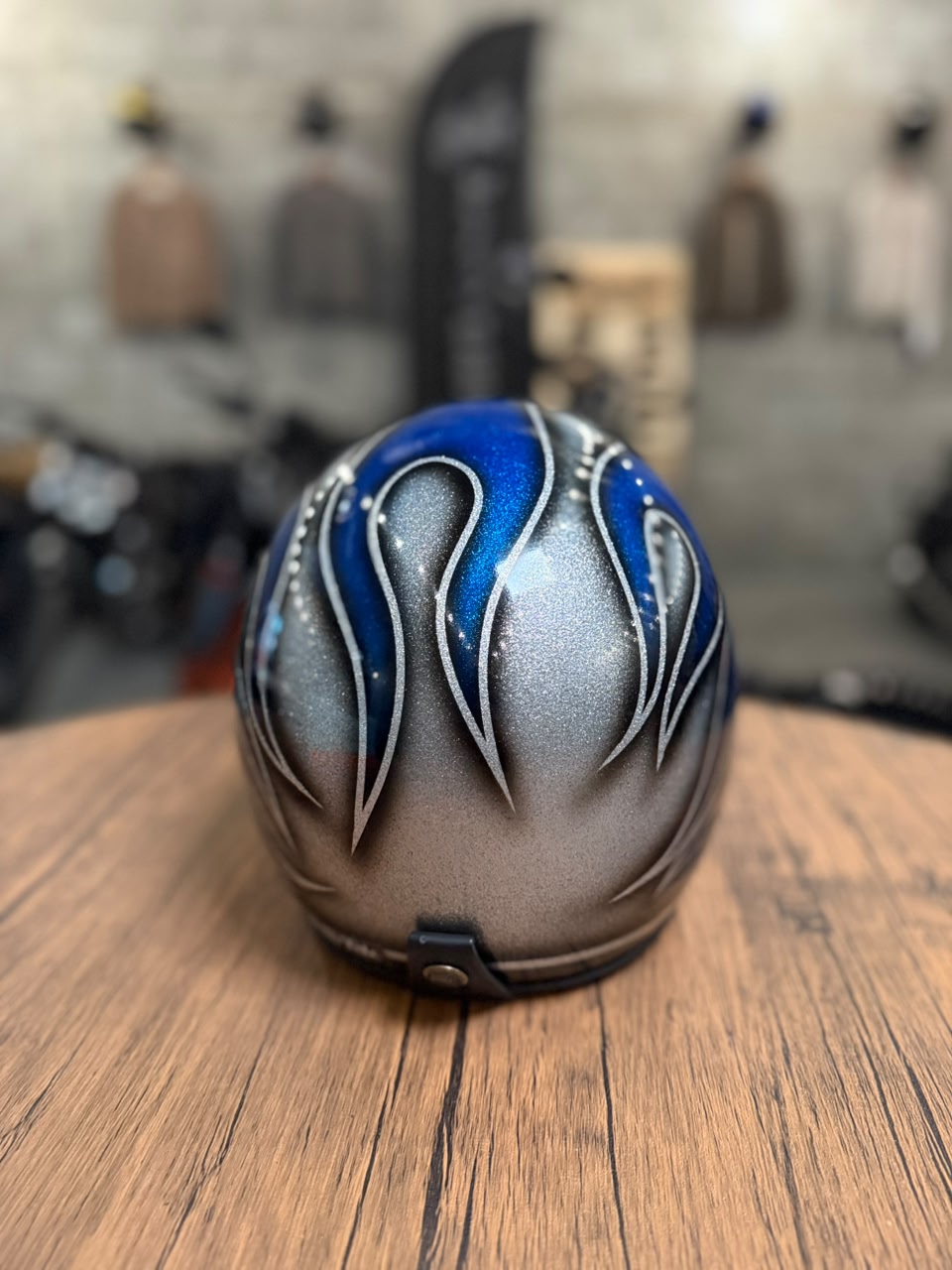Custom Hand-Painted Open Face Helmet (Size: Medium)