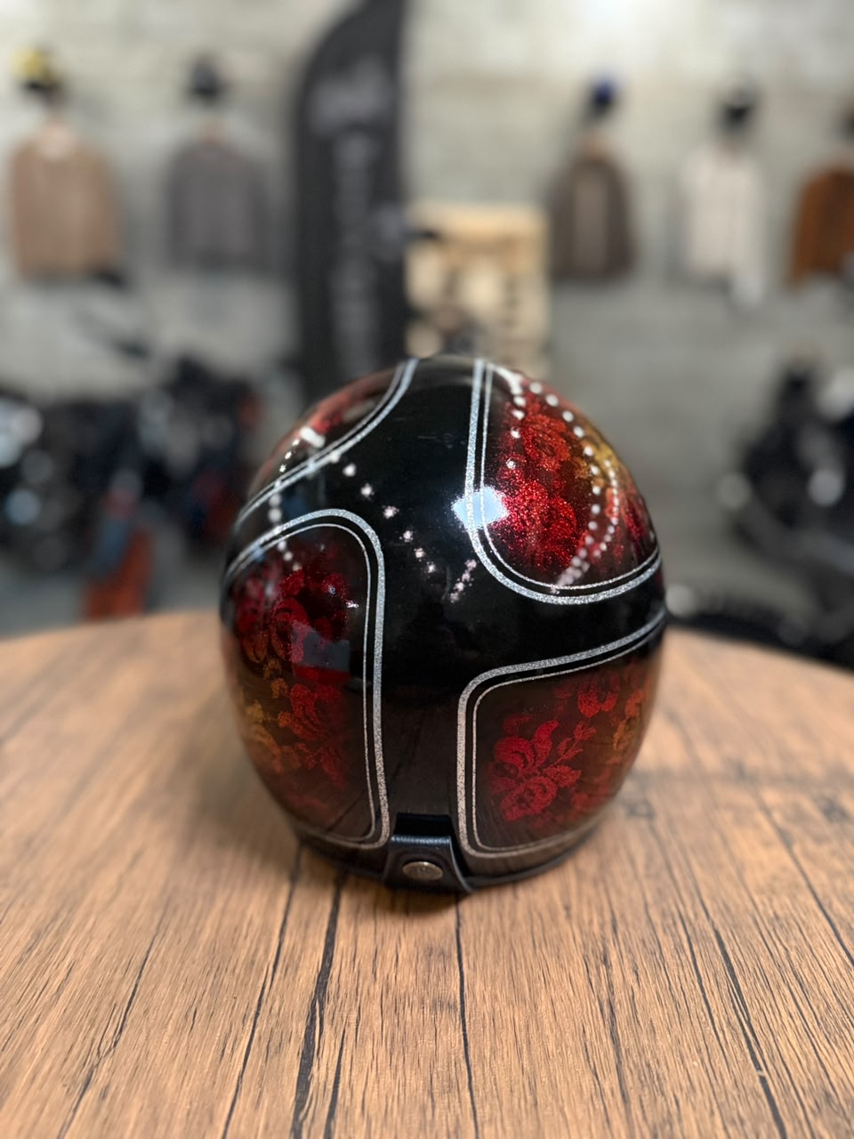 Custom Hand-Painted Open Face Helmet (Size: Medium)