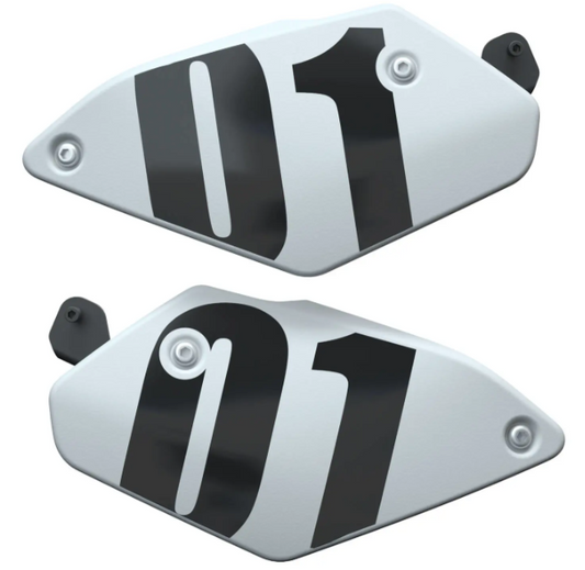 Indian Motorcycle Side Number Plates White (Pair)