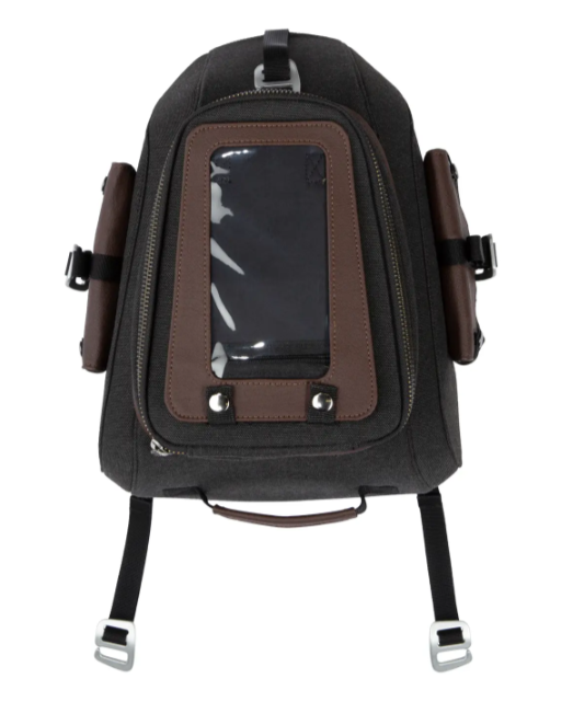 Indian Motorcycle All-Weather Vinyl Tank Bag with Protective Phone Pocket Gray/Brown