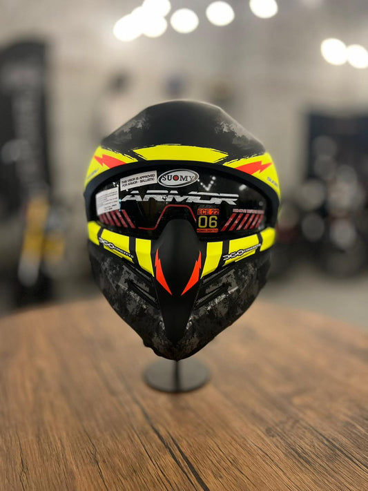 Suomy Armor Hi Volt Jet Helmet Black/Yellow (Size: Large 59-60)