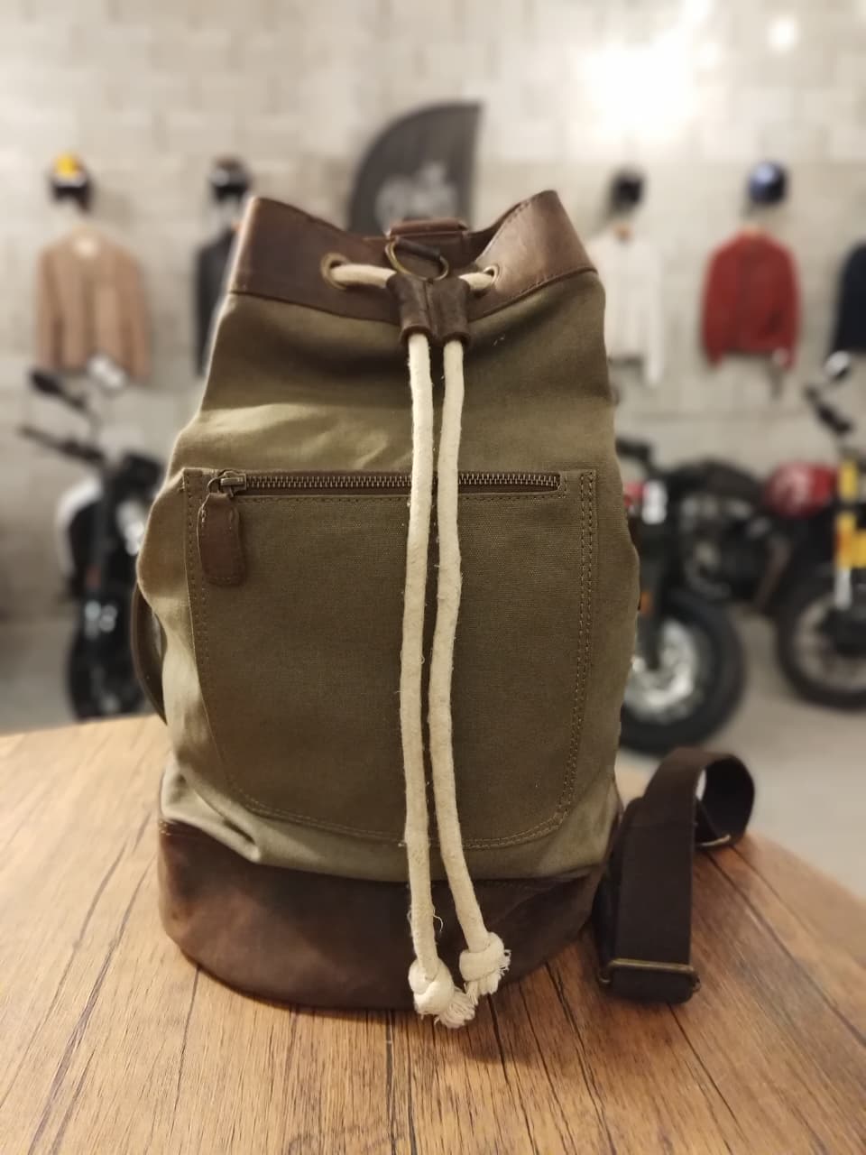 Sailor Bag Leather Canvas Brown
