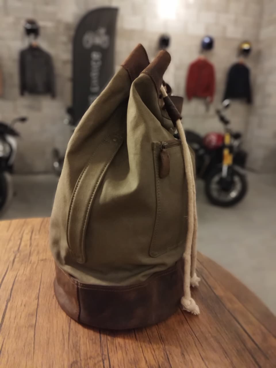 Sailor Bag Leather Canvas Brown