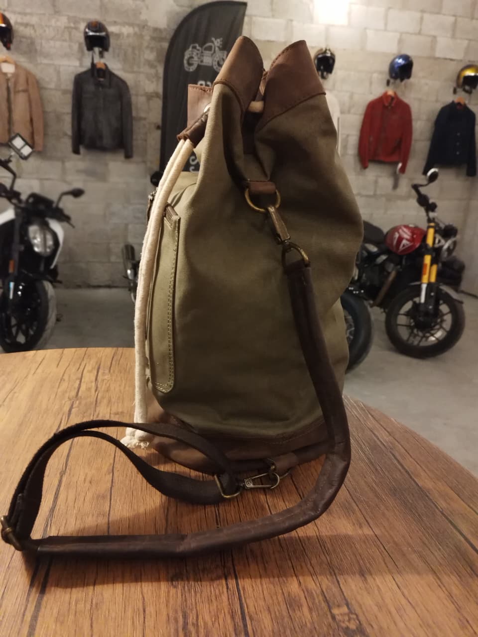 Sailor Bag Leather Canvas Brown