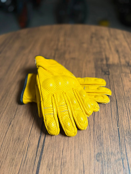 Riders Choice Leather Riding Gloves Yellow (Size Available: Small/Medium/Large)
