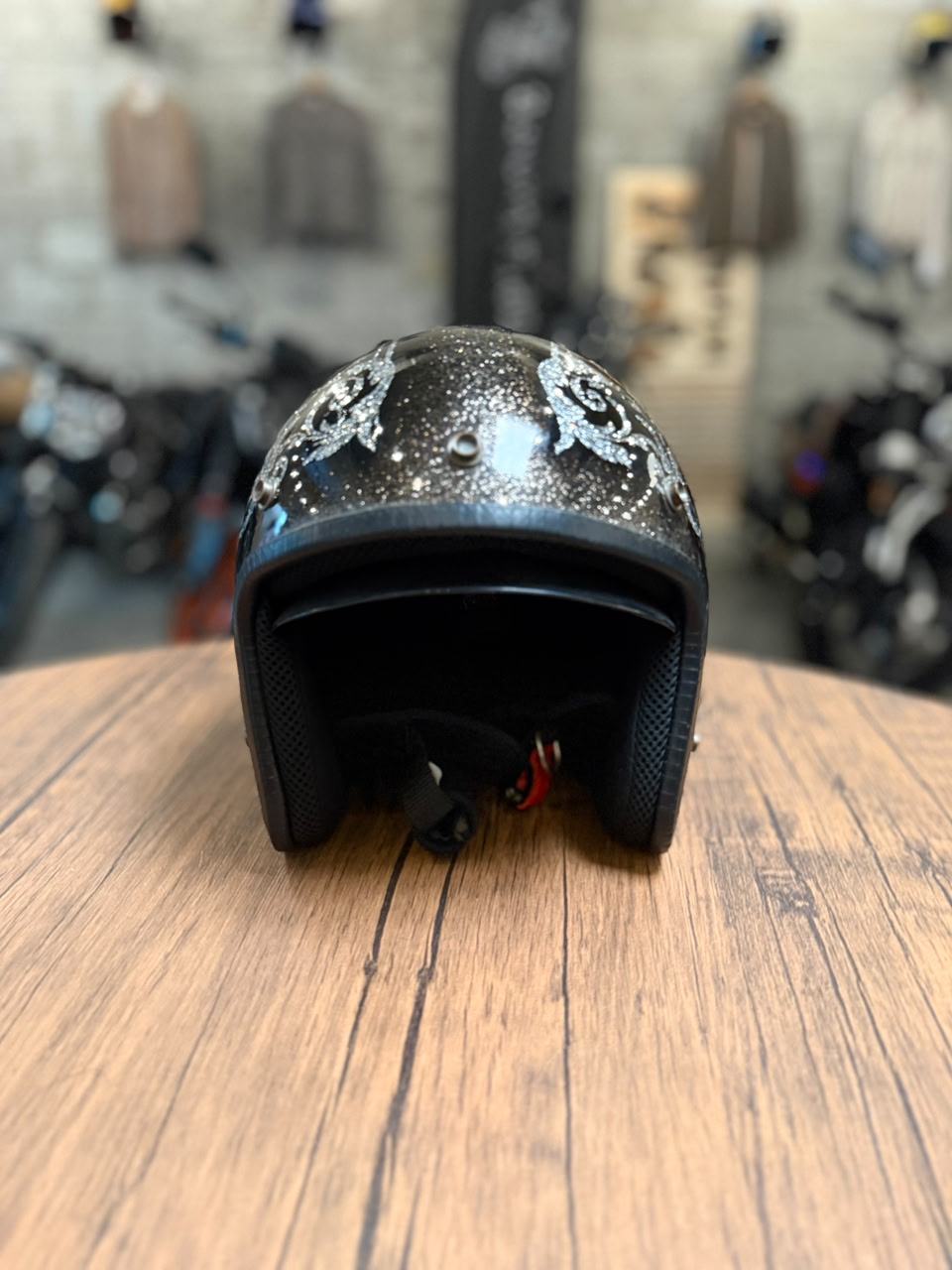 Custom Hand-Painted Open Face Helmet (Size: Medium)