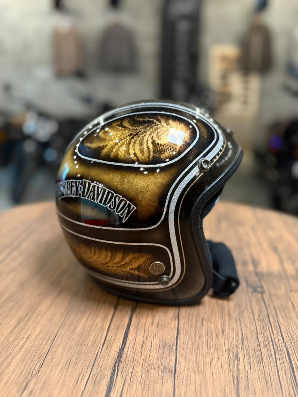 Custom Hand-Painted Open Face Helmet (Size: Medium)