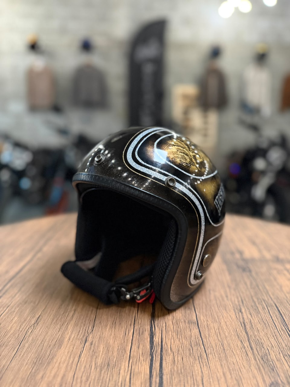 Custom Hand-Painted Open Face Helmet (Size: Medium)