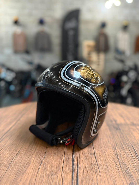 Custom Hand-Painted Open Face Helmet (Size: Medium)