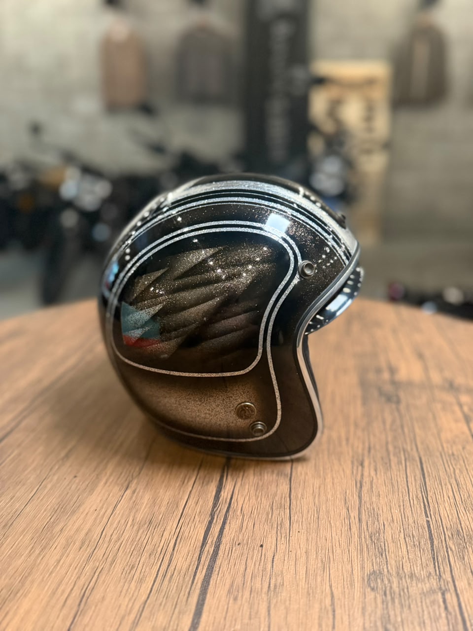 Custom Hand-Painted Open Face Helmet (Size: Medium)