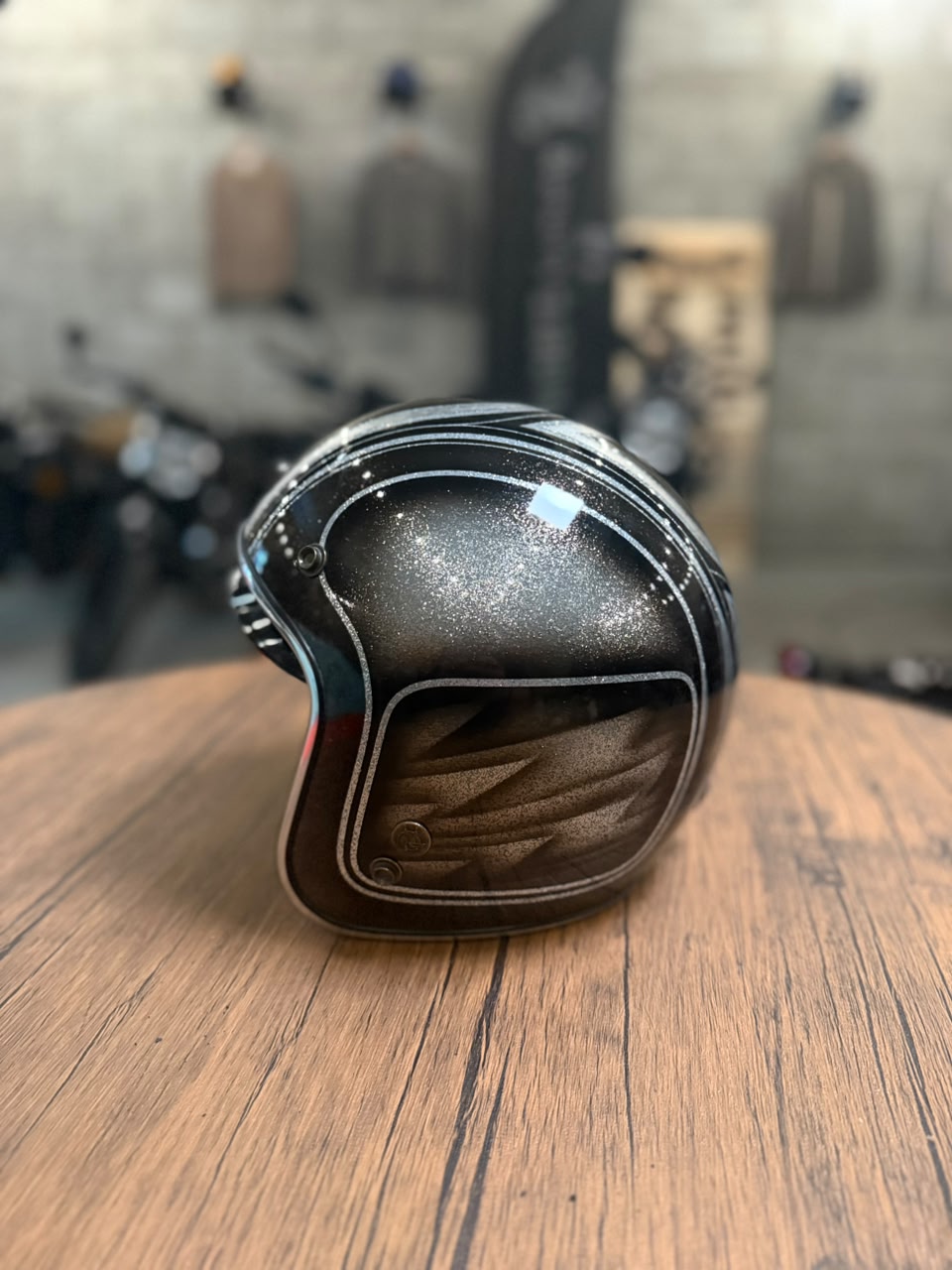 Custom Hand-Painted Open Face Helmet (Size: Medium)
