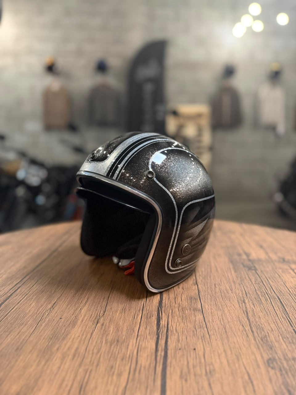 Custom Hand-Painted Open Face Helmet (Size: Medium)