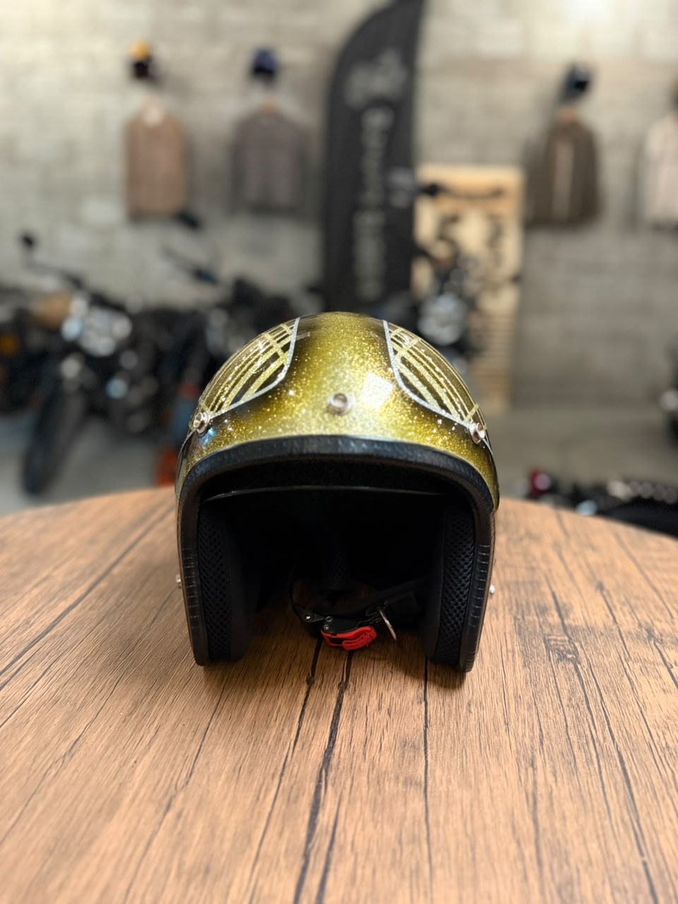 Custom Hand-Painted Open Face Helmet (Size: Medium)
