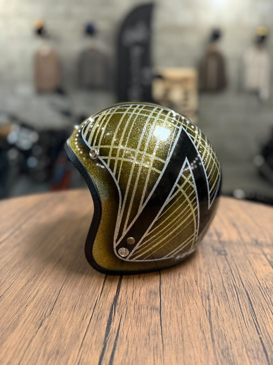 Custom Hand-Painted Open Face Helmet (Size: Medium)
