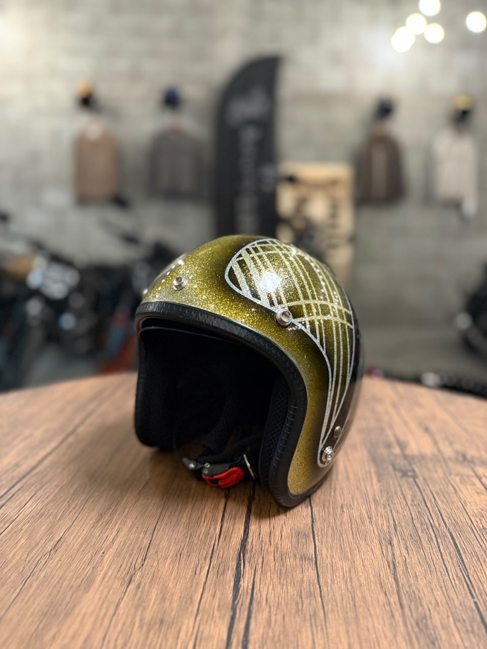 Custom Hand-Painted Open Face Helmet (Size: Medium)