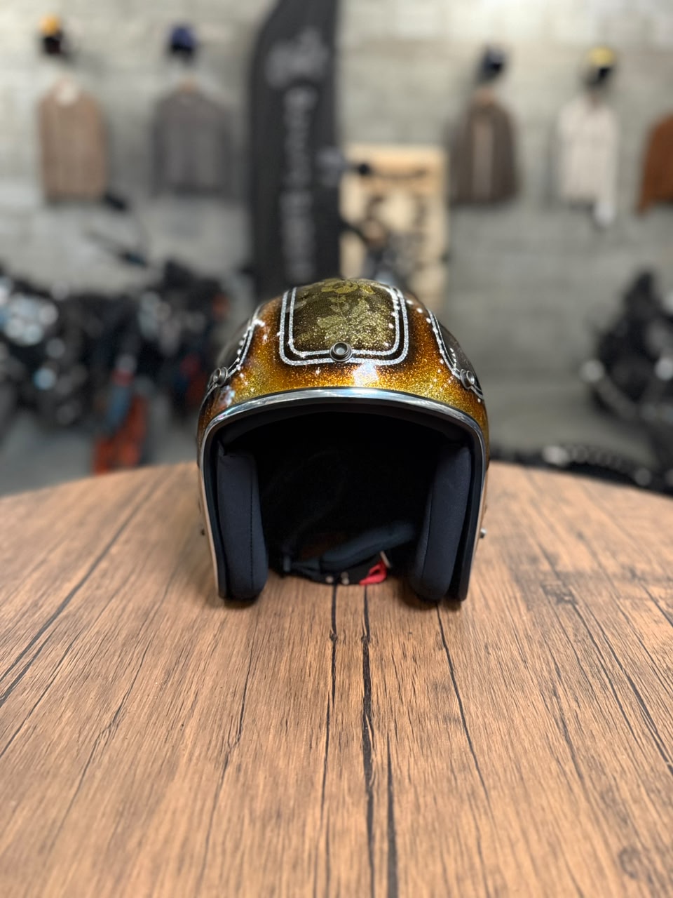 Custom Hand-Painted Open Face Helmet (Size: Medium)
