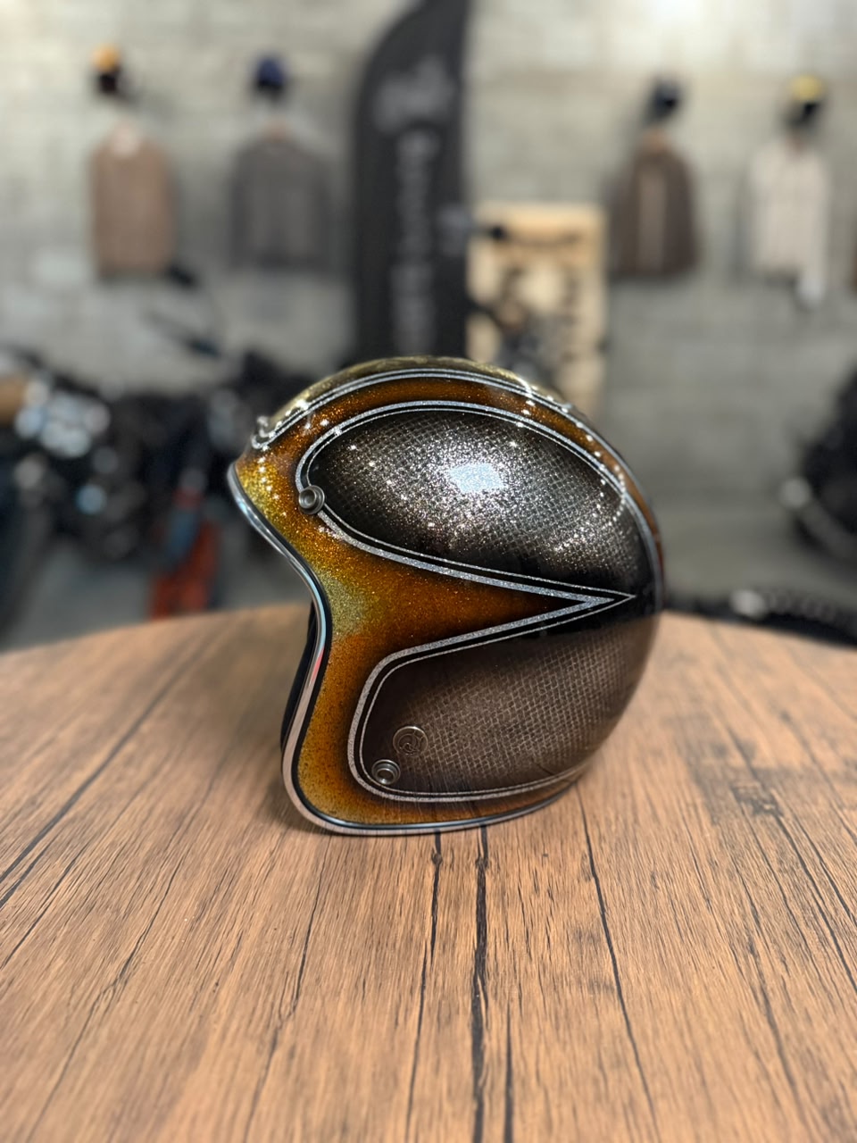 Custom Hand-Painted Open Face Helmet (Size: Medium)