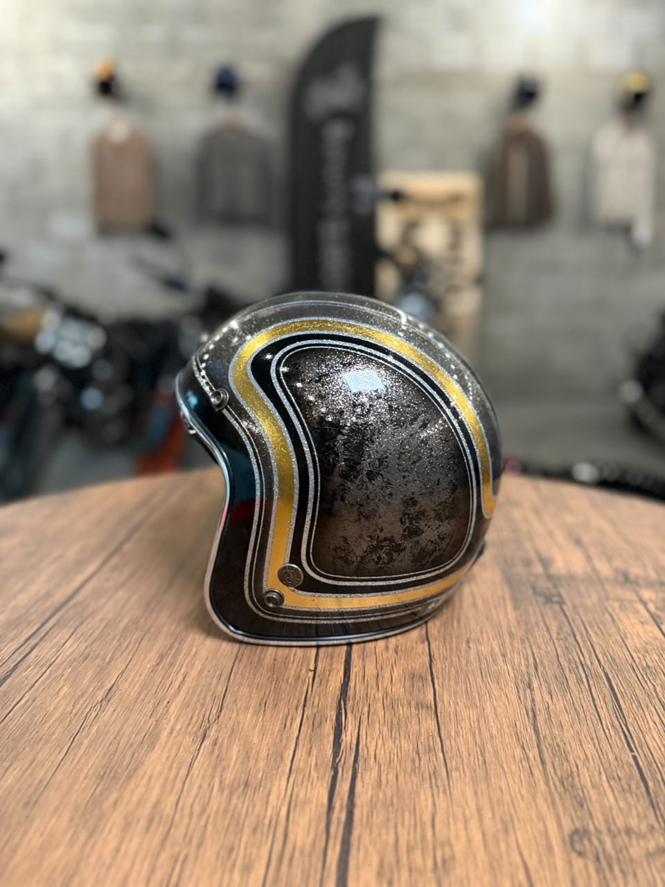 Custom Hand-Painted Open Face Helmet (Size: Medium)