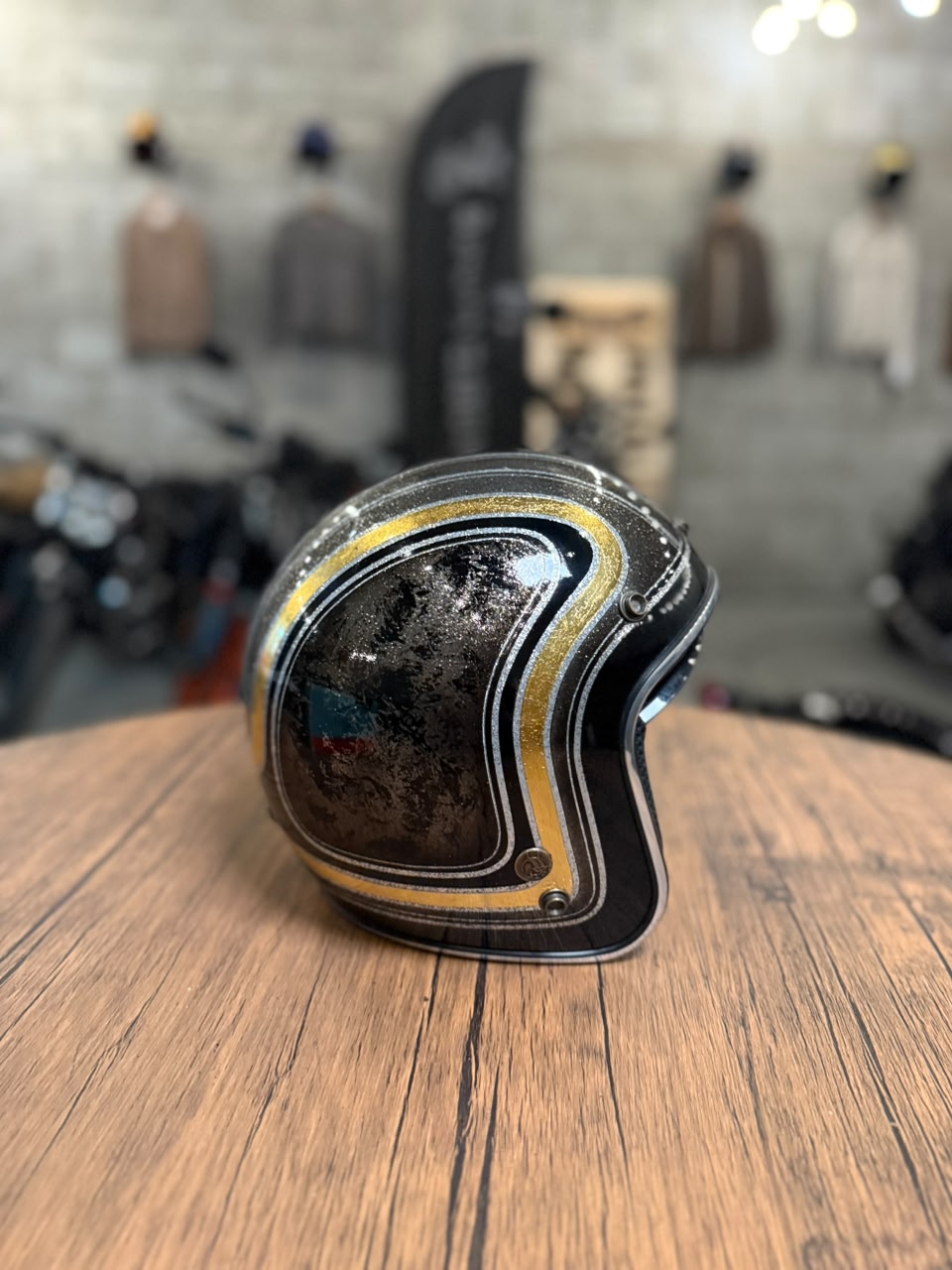Custom Hand-Painted Open Face Helmet (Size: Medium)