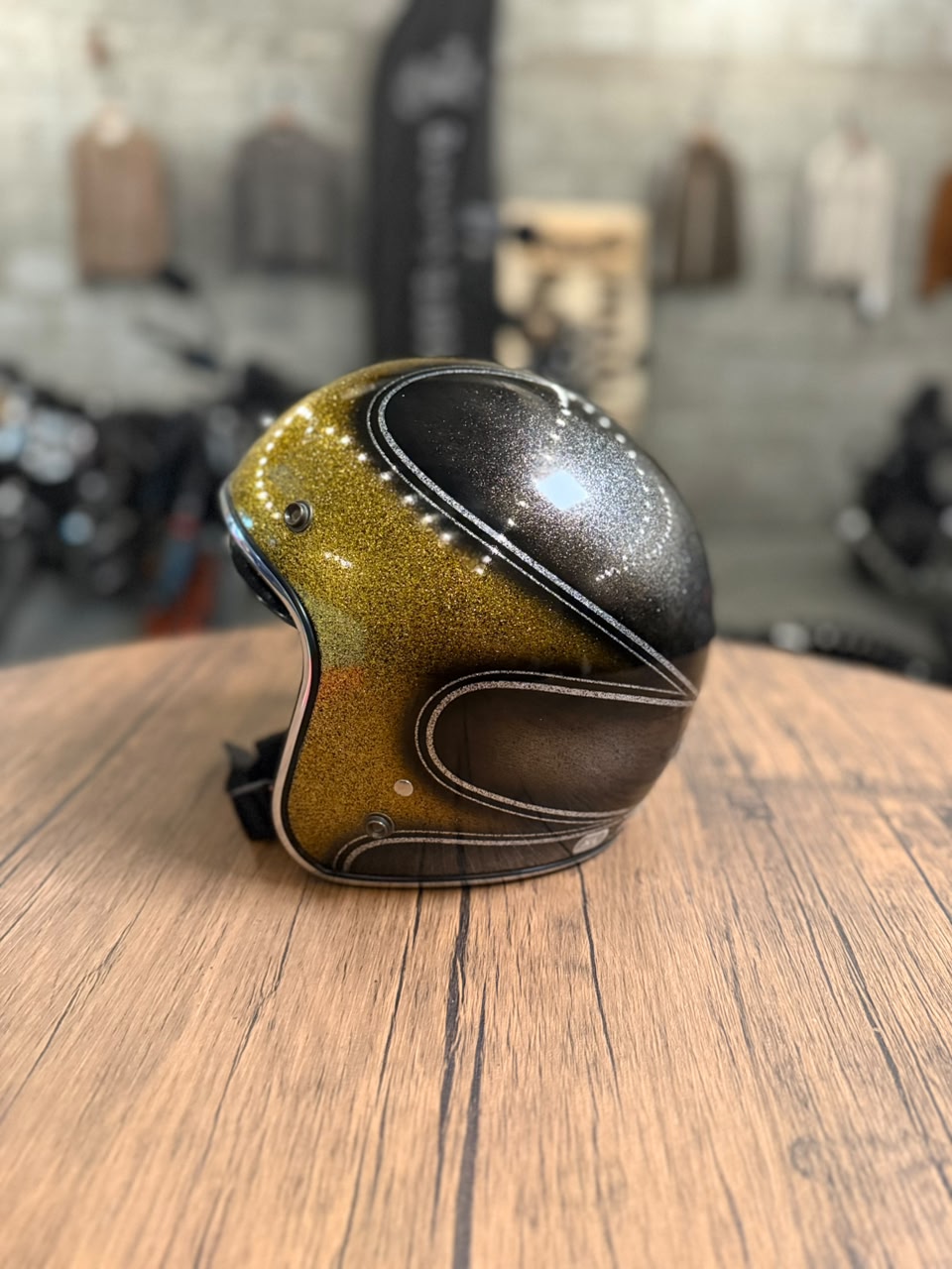 Custom Hand-Painted Open Face Helmet (Size: Medium)