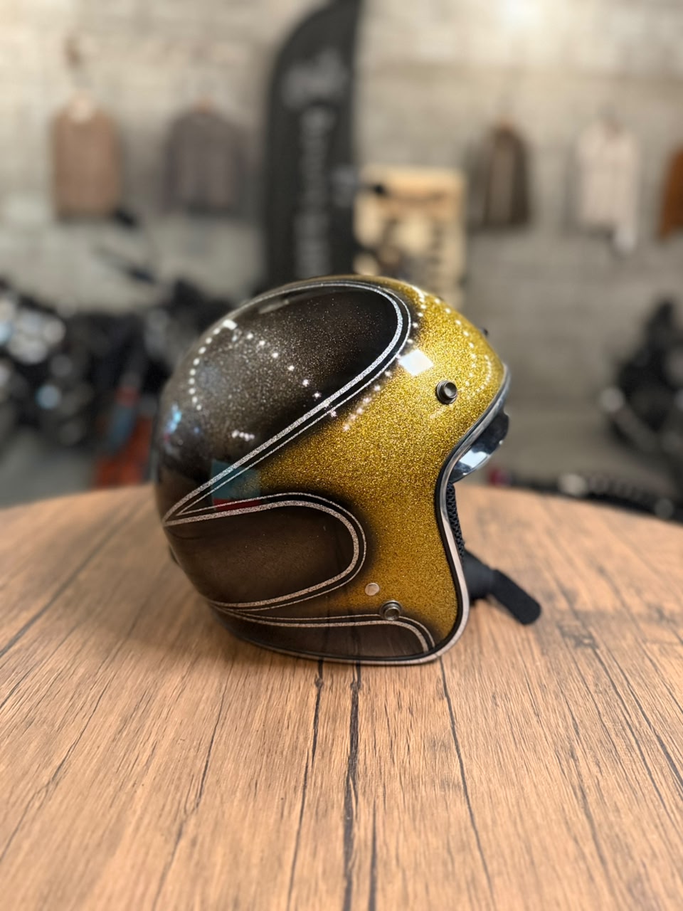 Custom Hand-Painted Open Face Helmet (Size: Medium)