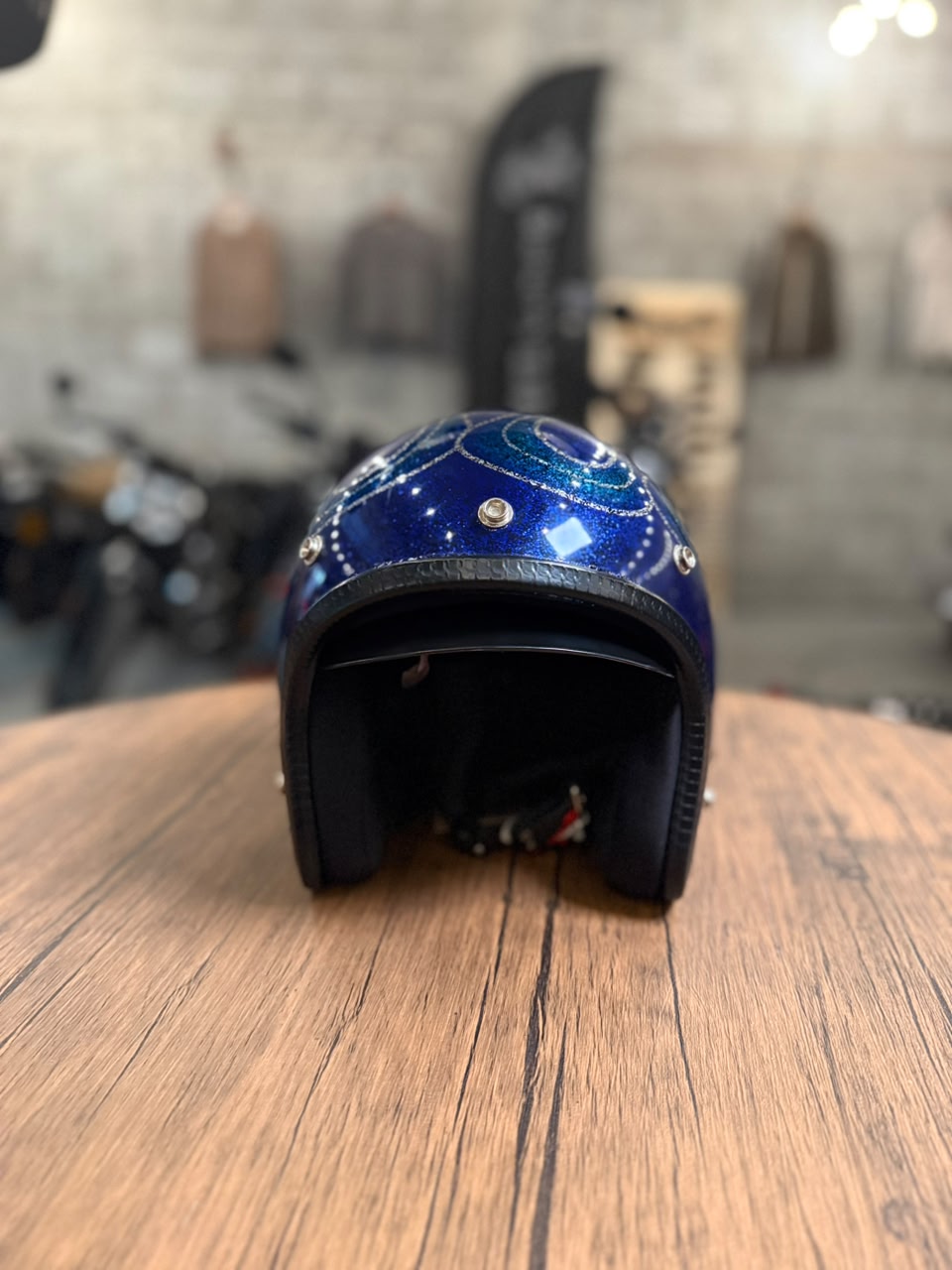 Custom Hand-Painted Open Face Helmet (Size: Medium)