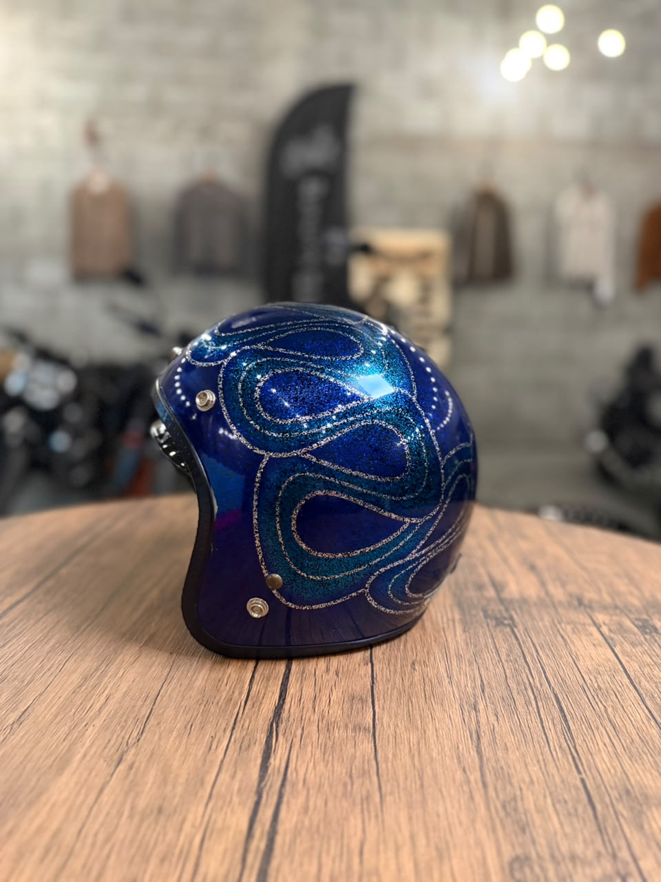 Custom Hand-Painted Open Face Helmet (Size: Medium)