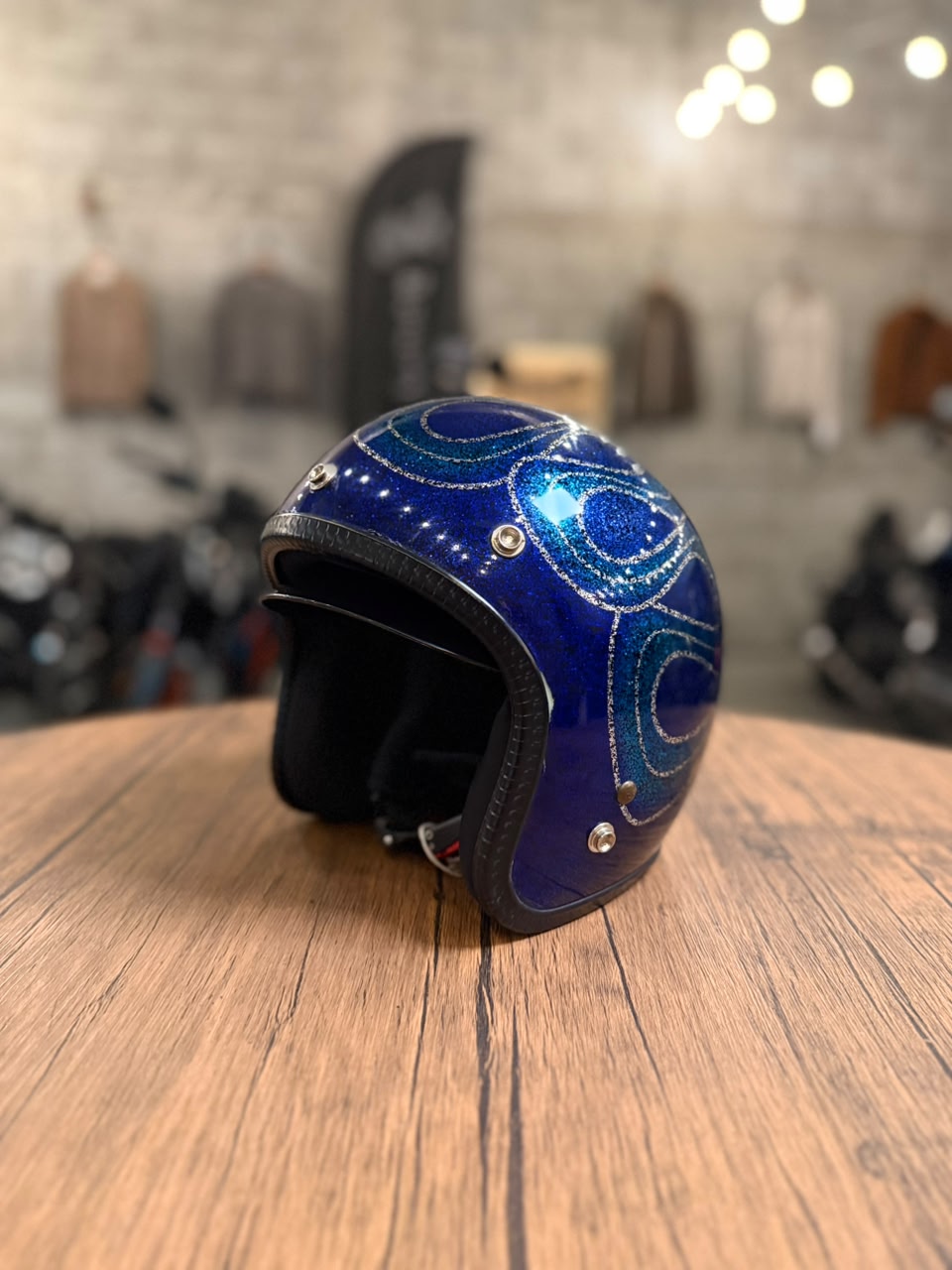 Custom Hand-Painted Open Face Helmet (Size: Medium)
