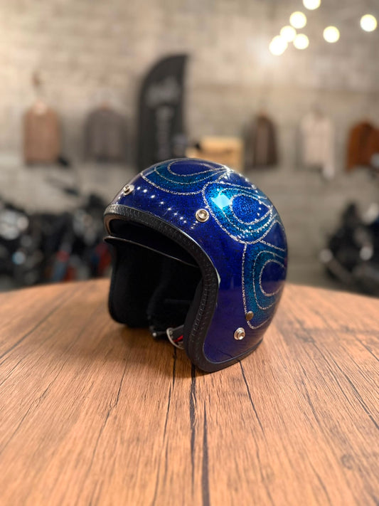 Custom Hand-Painted Open Face Helmet (Size: Medium)