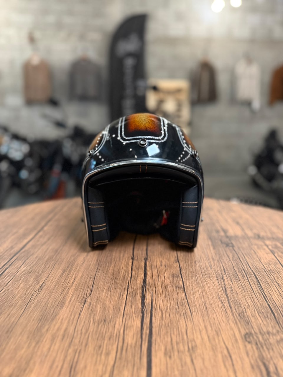 Custom Hand-Painted Open Face Helmet (Size: Medium)