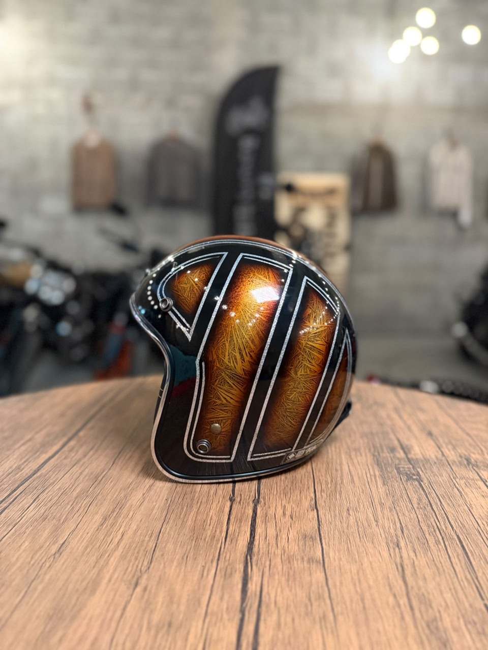 Custom Hand-Painted Open Face Helmet (Size: Medium)