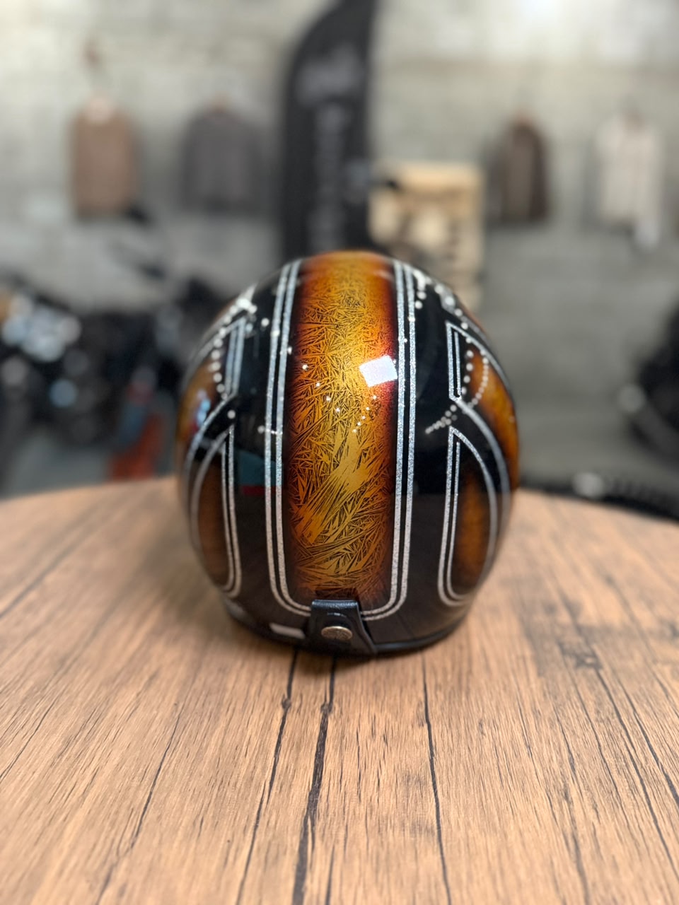Custom Hand-Painted Open Face Helmet (Size: Medium)