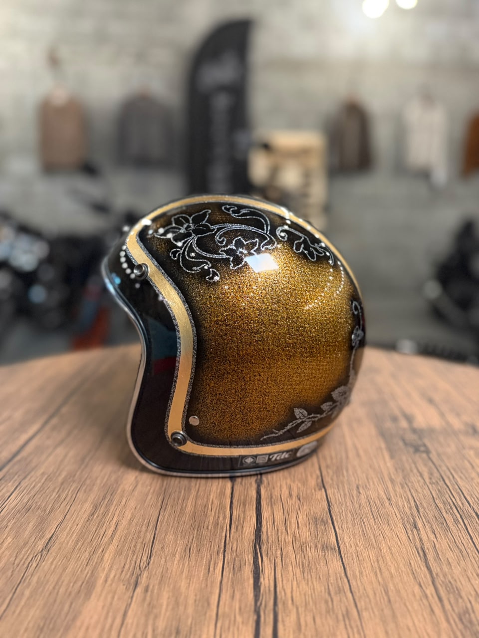 Custom Hand-Painted Open Face Helmet (Size: Medium)
