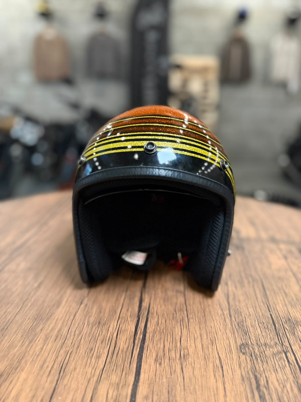 Custom Hand-Painted Open Face Helmet (Size: Medium)