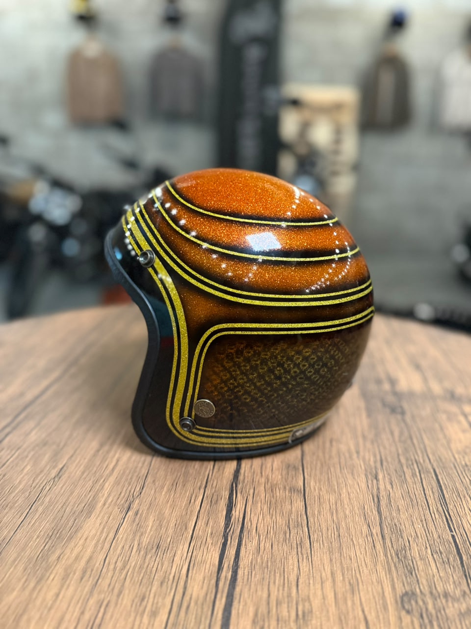 Custom Hand-Painted Open Face Helmet (Size: Medium)
