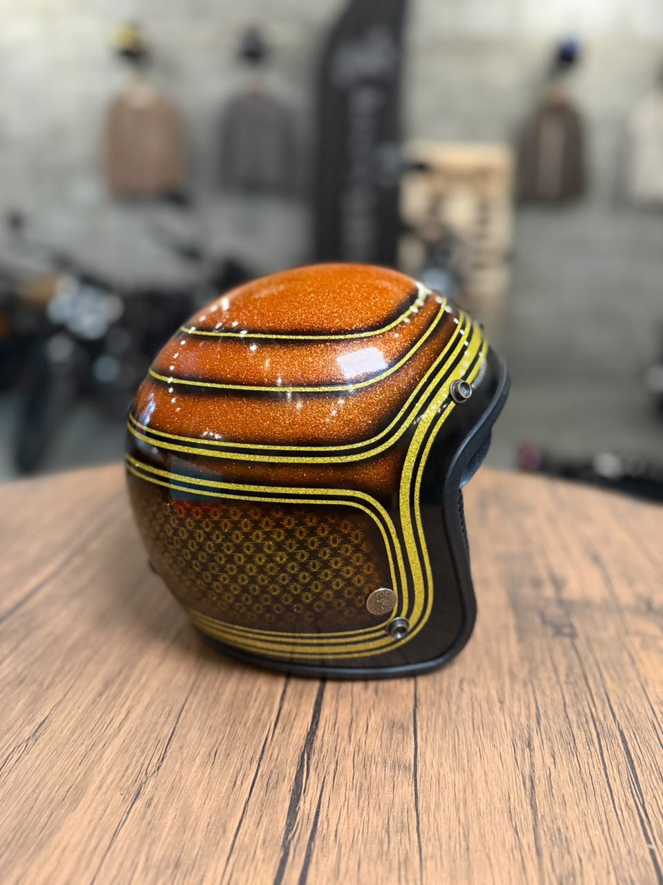 Custom Hand-Painted Open Face Helmet (Size: Medium)