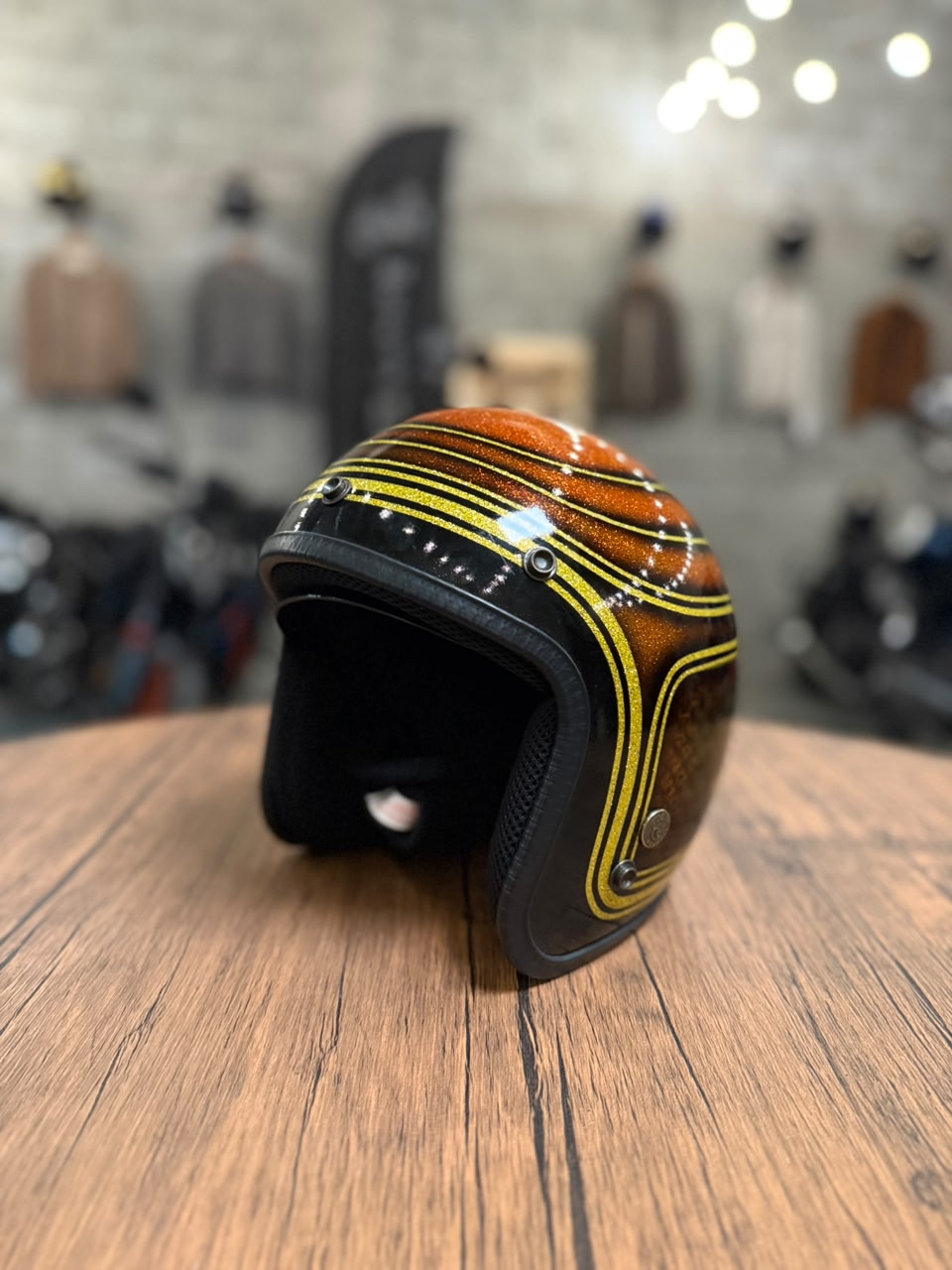 Custom Hand-Painted Open Face Helmet (Size: Medium)