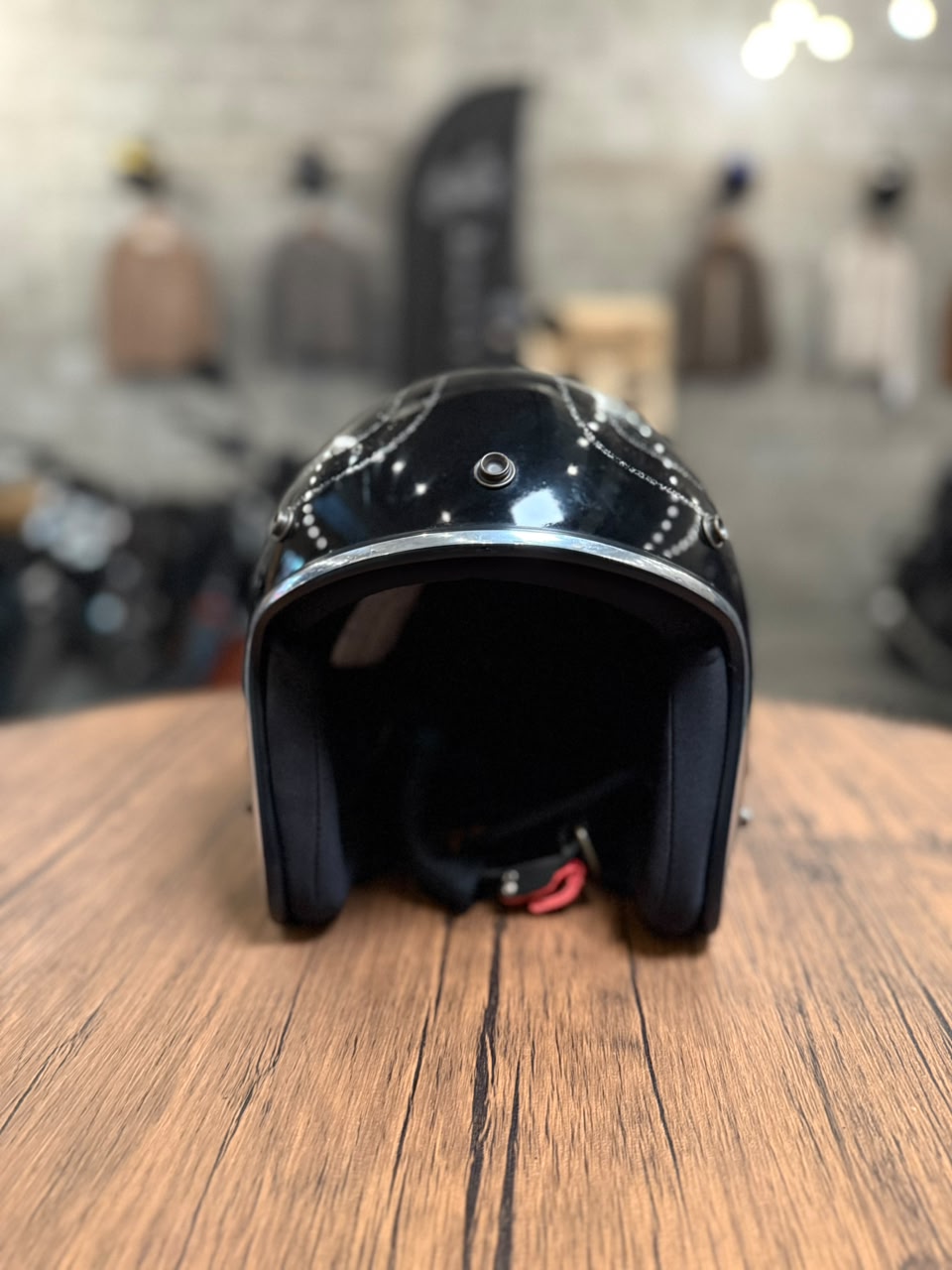 Custom Hand-Painted Open Face Helmet (Size: Medium)