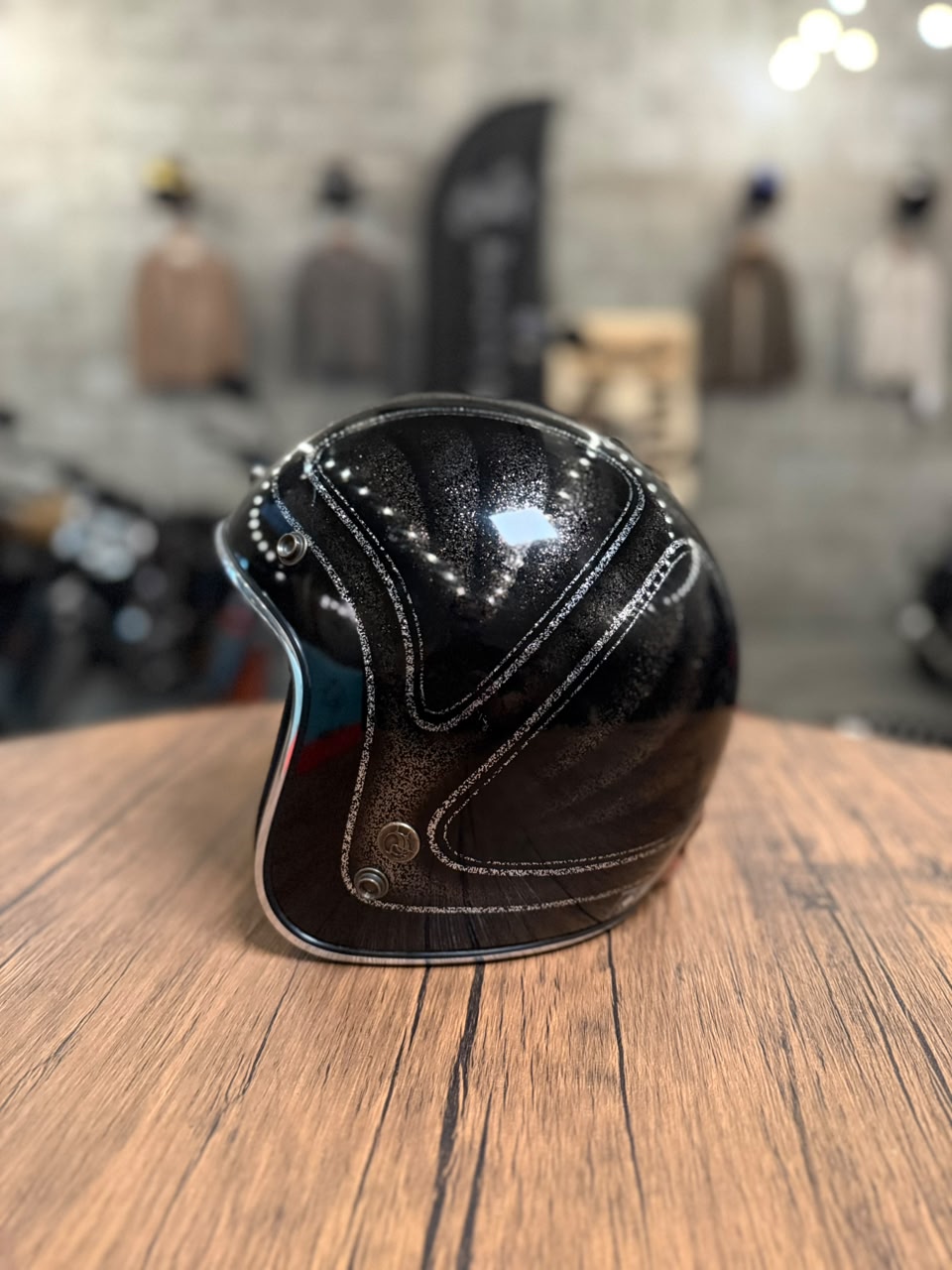 Custom Hand-Painted Open Face Helmet (Size: Medium)