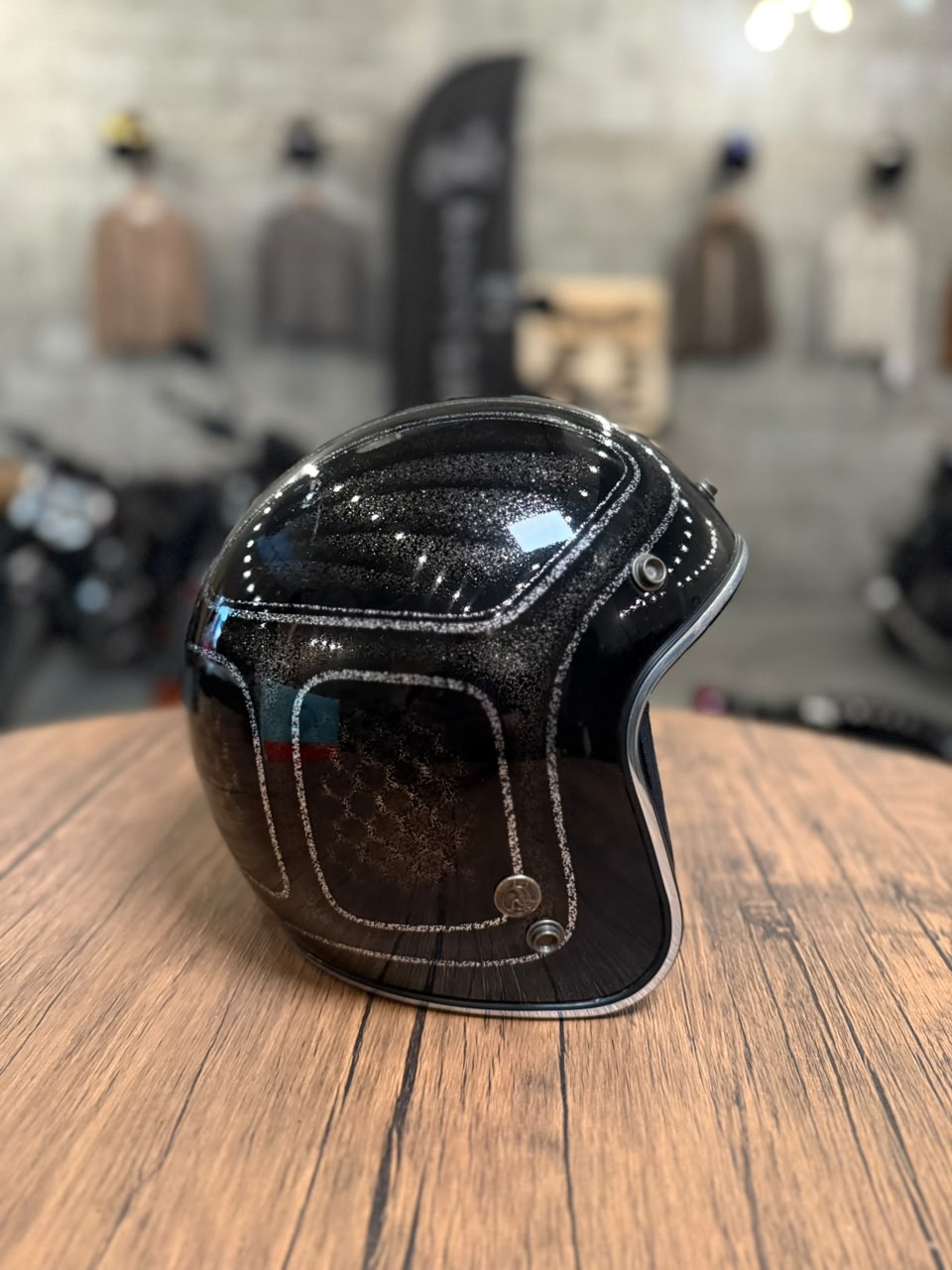 Custom Hand-Painted Open Face Helmet (Size: Medium)