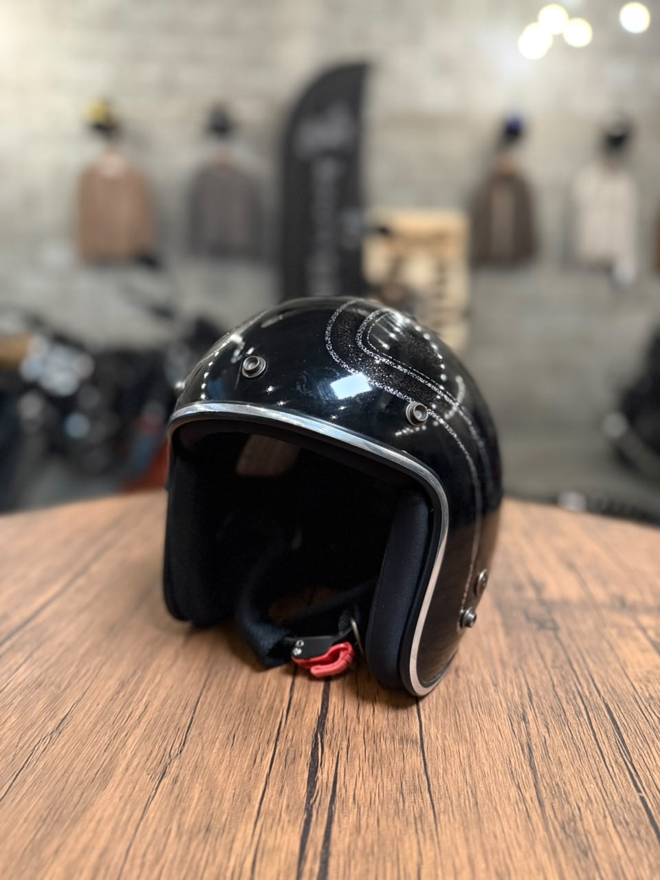 Custom Hand-Painted Open Face Helmet (Size: Medium)