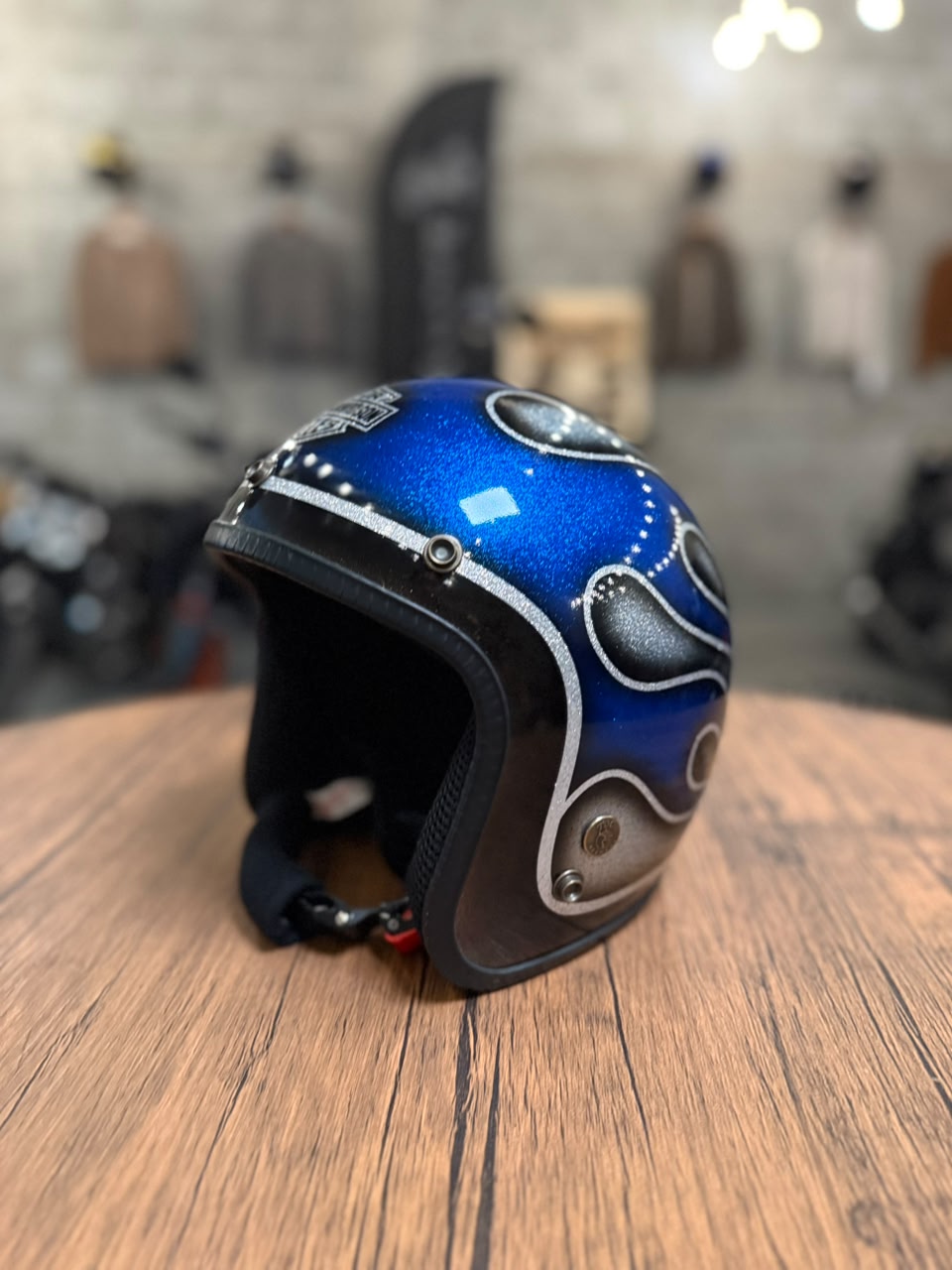 Custom Hand-Painted Open Face Helmet (Size: Medium)