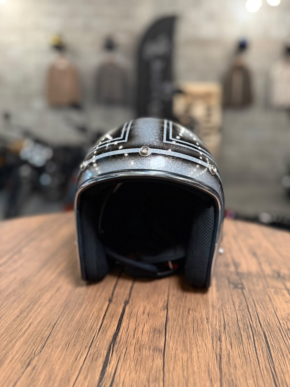 Custom Hand-Painted Open Face Helmet (Size: Medium)