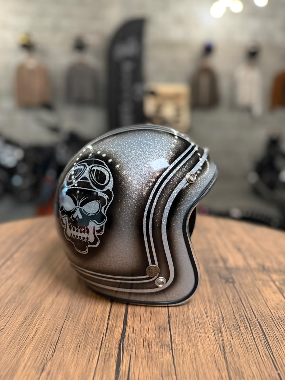 Custom Hand-Painted Open Face Helmet (Size: Medium)