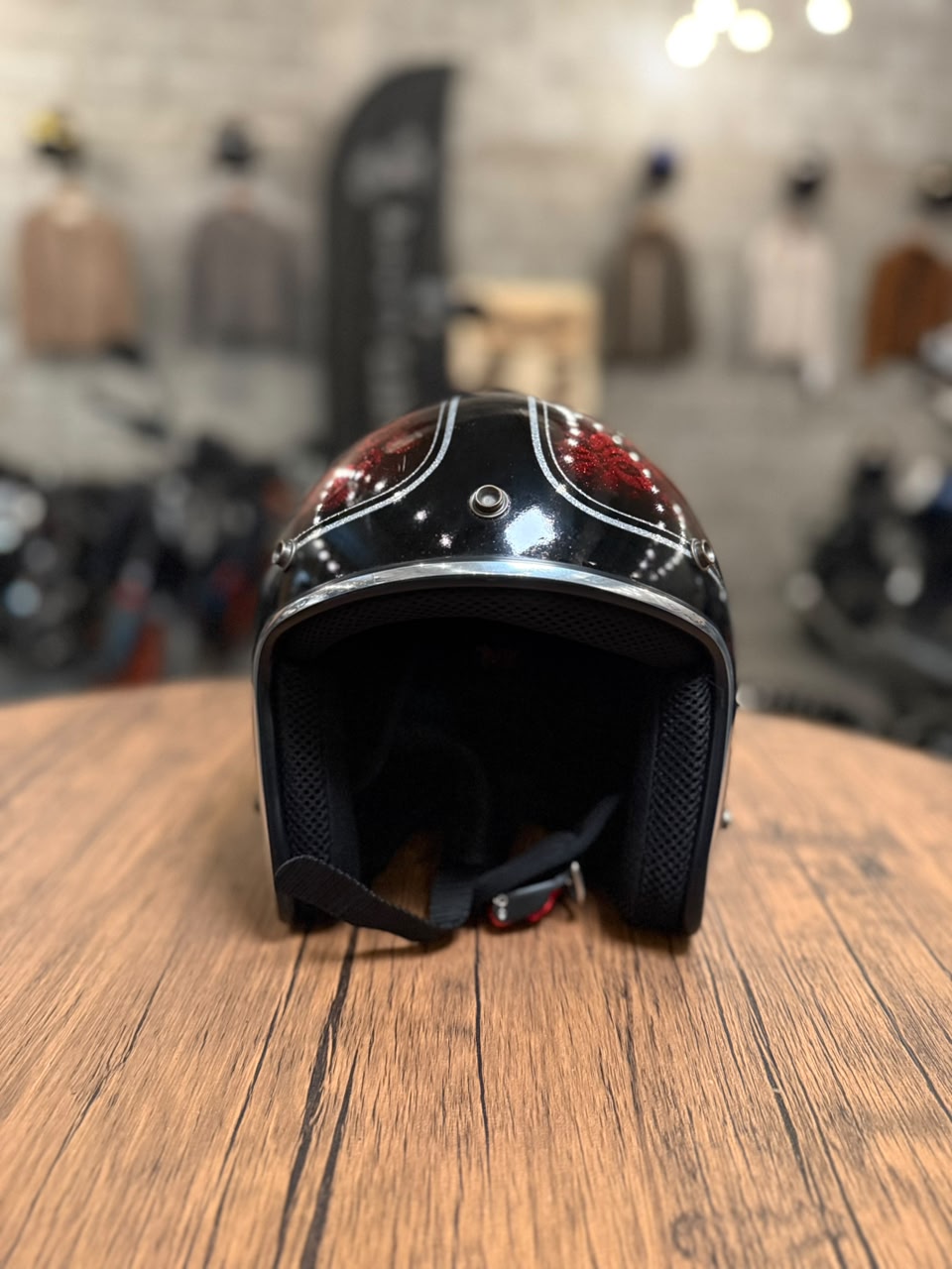 Custom Hand-Painted Open Face Helmet (Size: Medium)