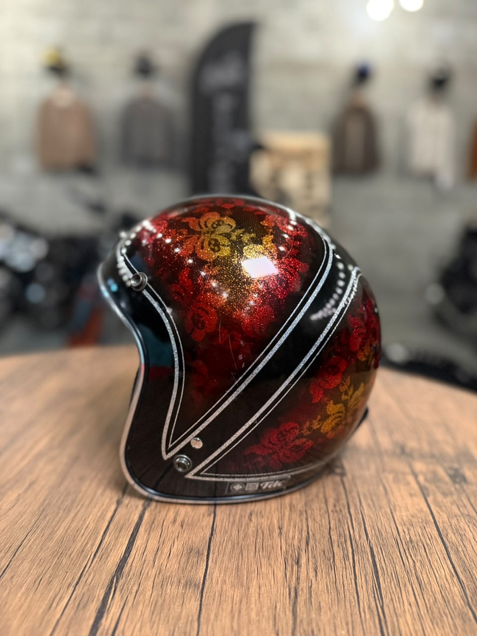 Custom Hand-Painted Open Face Helmet (Size: Medium)