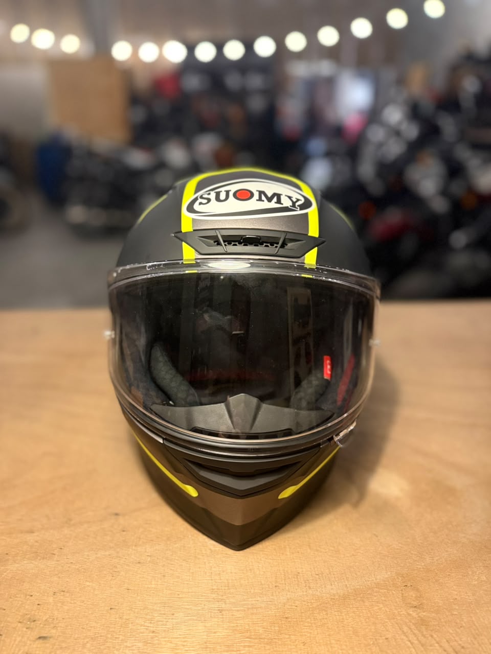 Suomy Track-1 Ninety Seven Full Face Helmet Matt Black/Neon-Yellow (Size: Large)